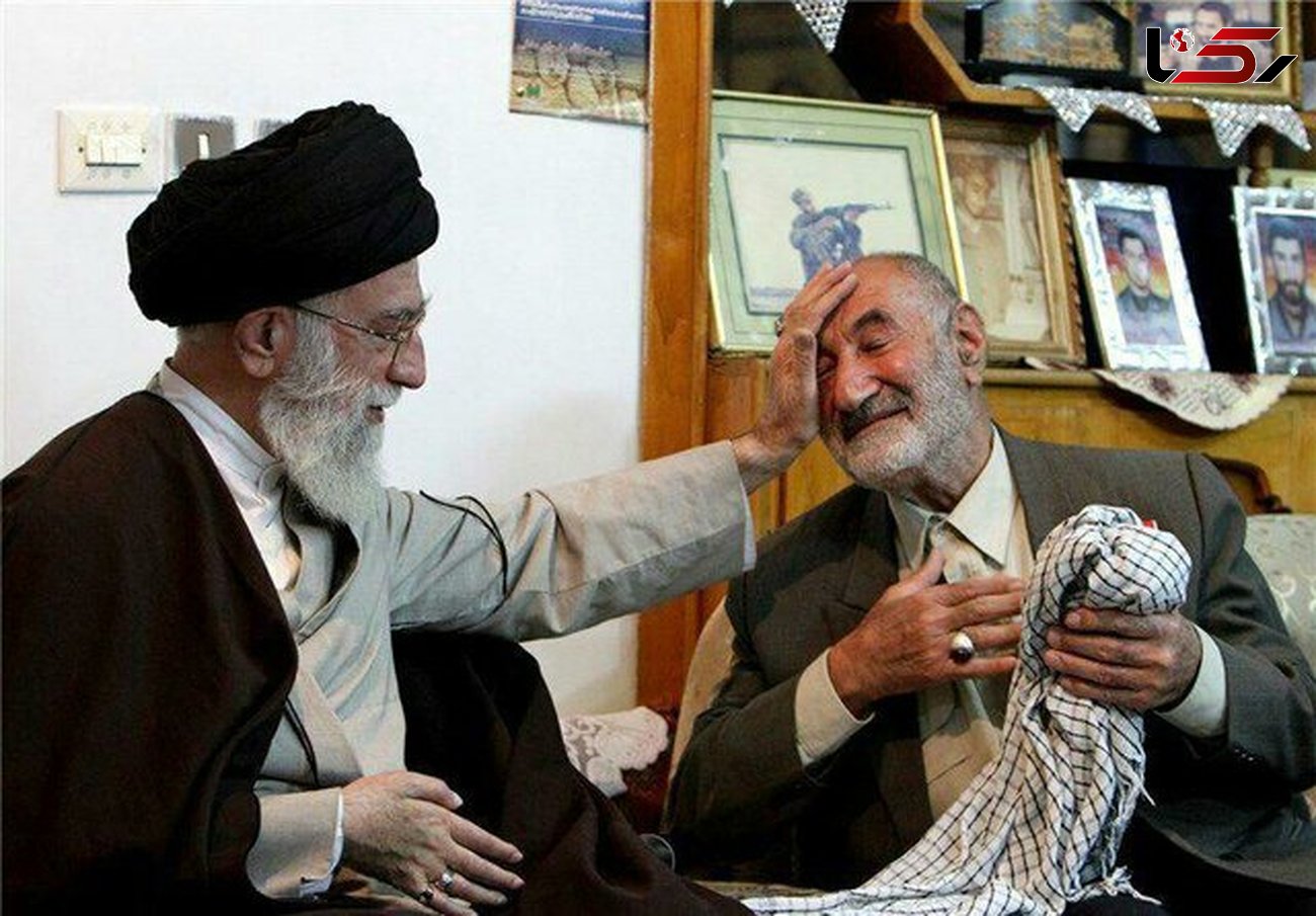 حاج ذبیح الله رضوان مدنی پدر 3 شهید کرمانشاهی درگذشت + عکس حضور رهبر در منزل آن مرحوم