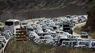 ترافیک سنگین در جاده کرج - چالوس و آزادراه تهران - شمال در نخستین روز 1402