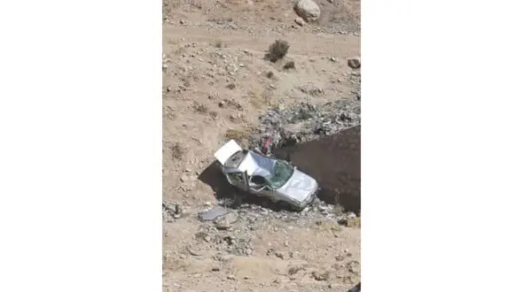 سقوط مرگبار  پژو ۴۰۵ به زیر پل روستای تنگ کلوره