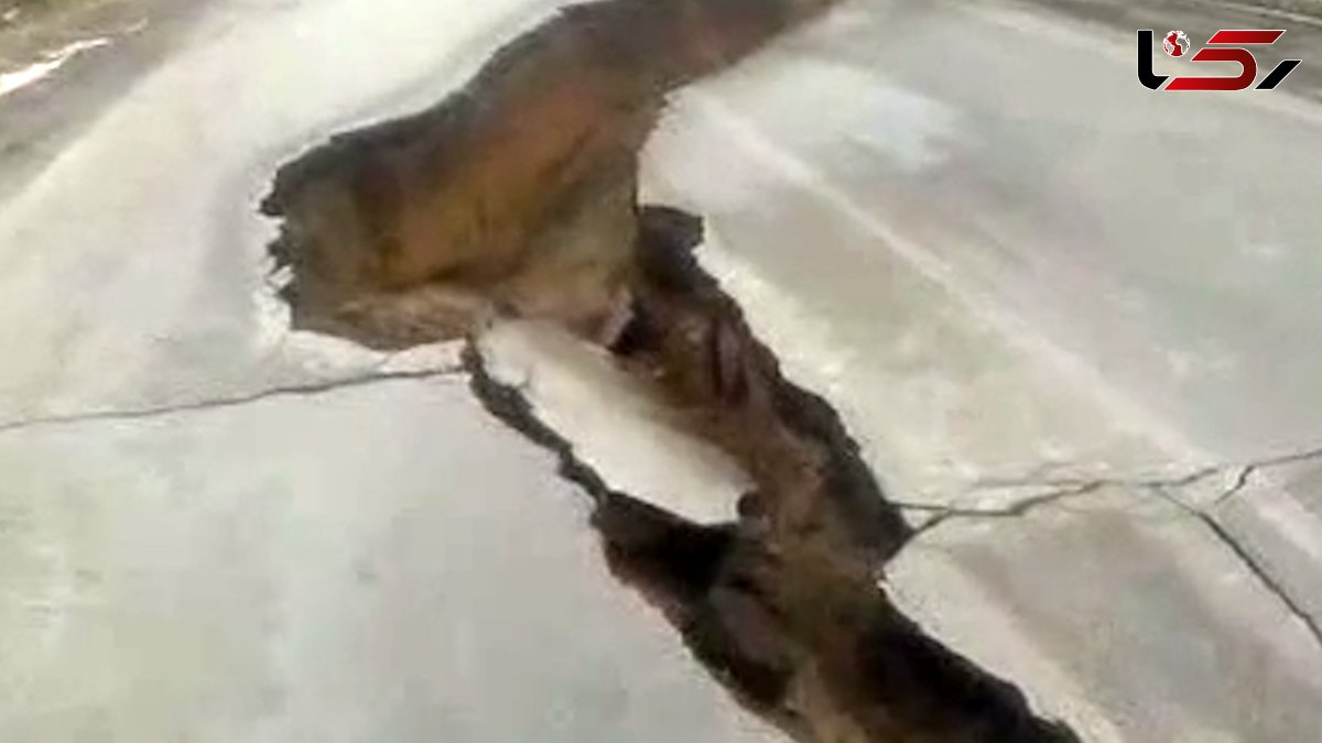 شکاف وحشتناک در جاده  تبریز ! + فیلم
