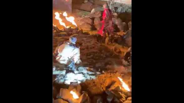 فیلم  آخرالزمانی بازسازی جهنم در فومن ! / از پل صراط مصنوعی تا شکنجه گناهکاران وسط آتش !