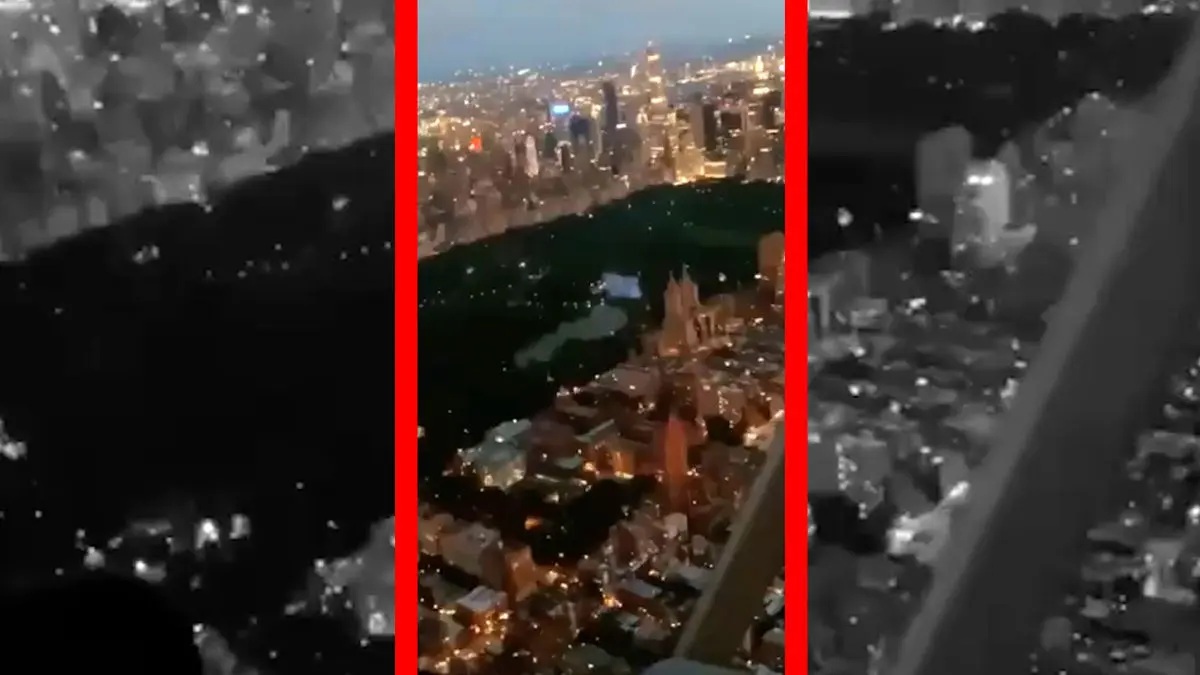 فیلم نمای هوایی نیویورک در عصر از هلیکوپتر