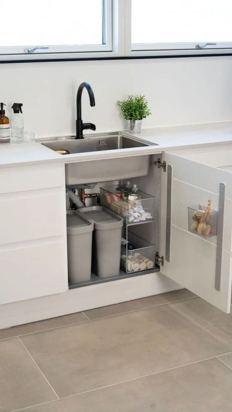 چیدمان کابینت زیر سینک عکسها