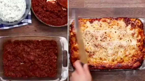 خوشمزه ترین لازانیای دنیا را بپزید! + فیلم
