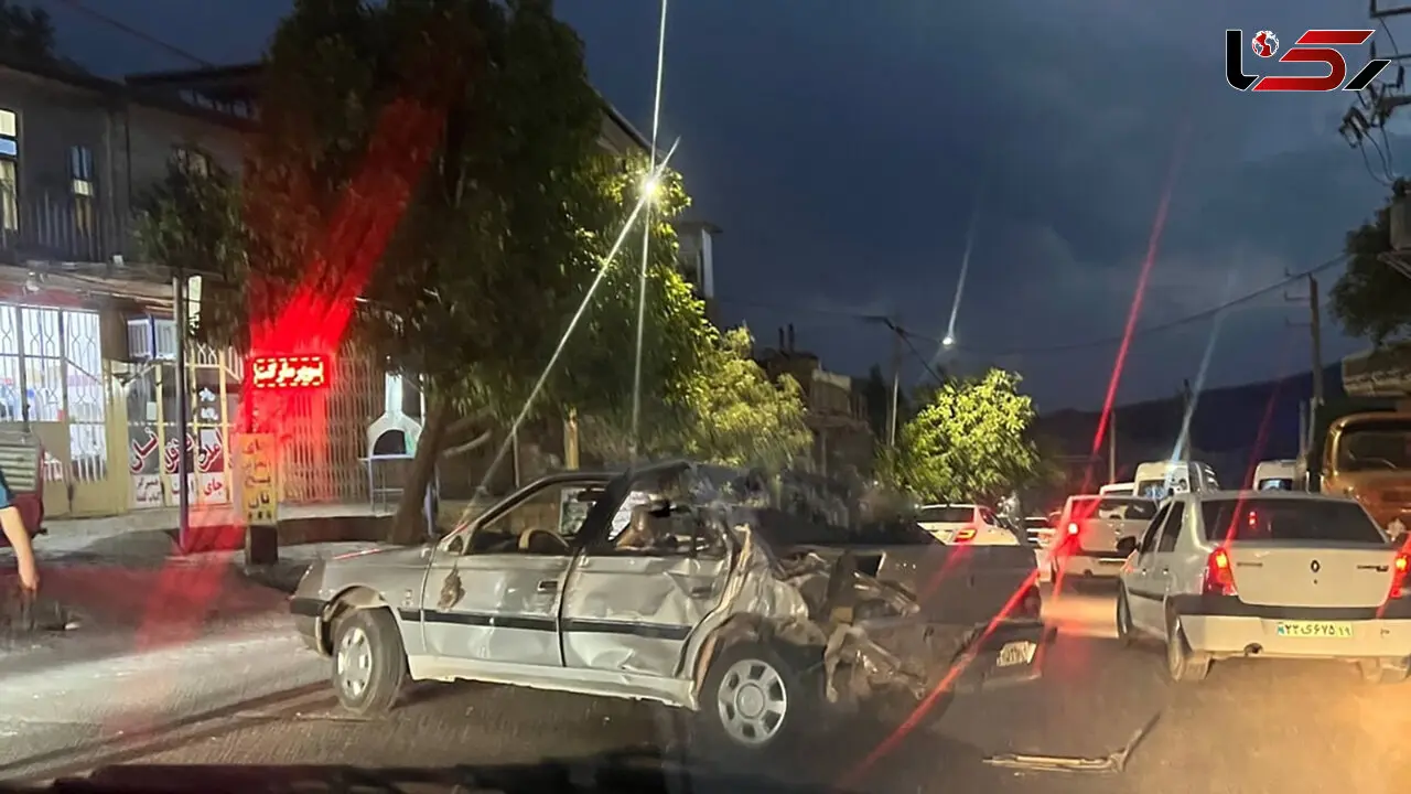 مینی‌بوس بی ترمز در پاوه به 2 خودرو و یک گاو برخورد کرد