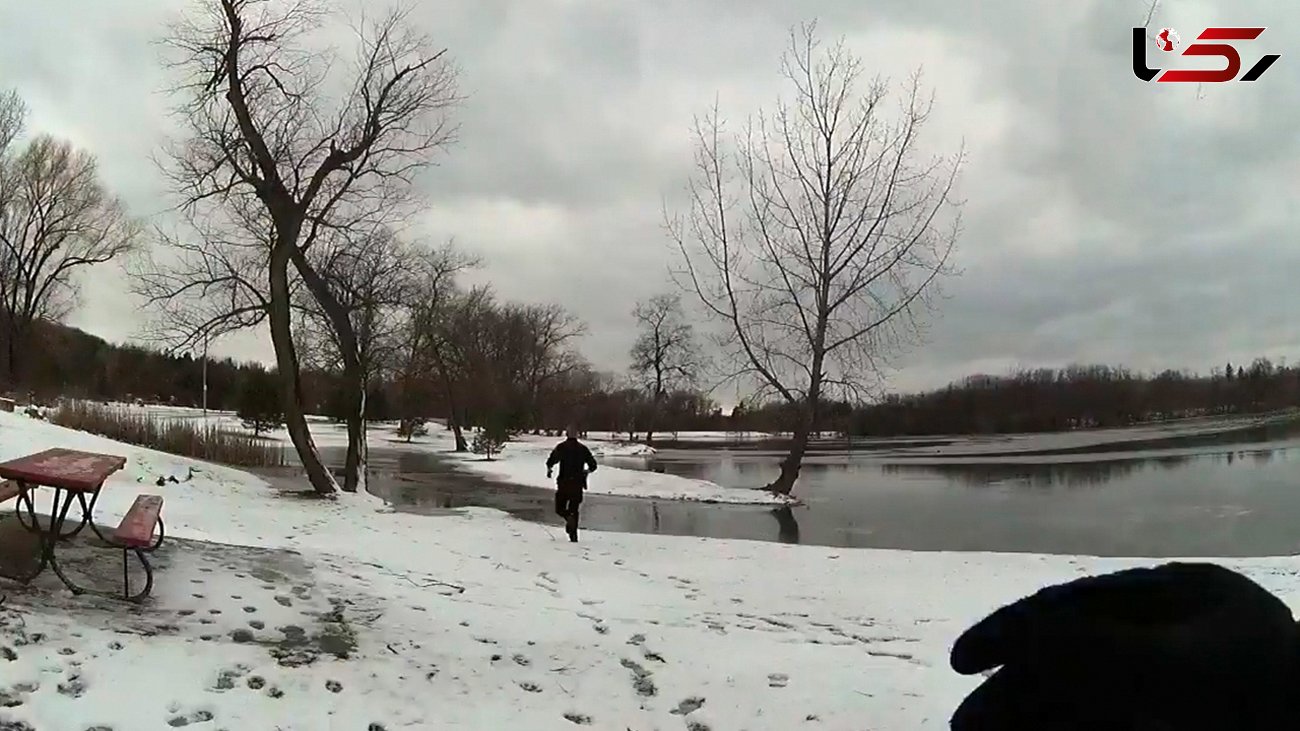 فیلم بیرون کشیدن یک سگ از دریاچه یخ زده / از مرگ برگشت
