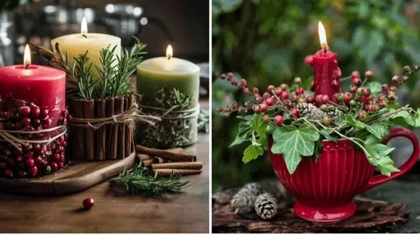 تزئین شمع شب یلدا با ایده‌ های خاص برای عروسی و مهمانی