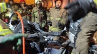 تصادف زنجیره‌ای ۱۰ خودرو در بزرگراه یاسینی تهران