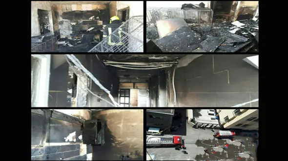 آتش سوزی شدید یک مجموعه اقامتی در مشهد+ عکس