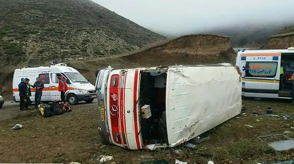 واژگونی خونین مینی بوس دانش آموزان در دلفان + وضعیت دانش آموزان 