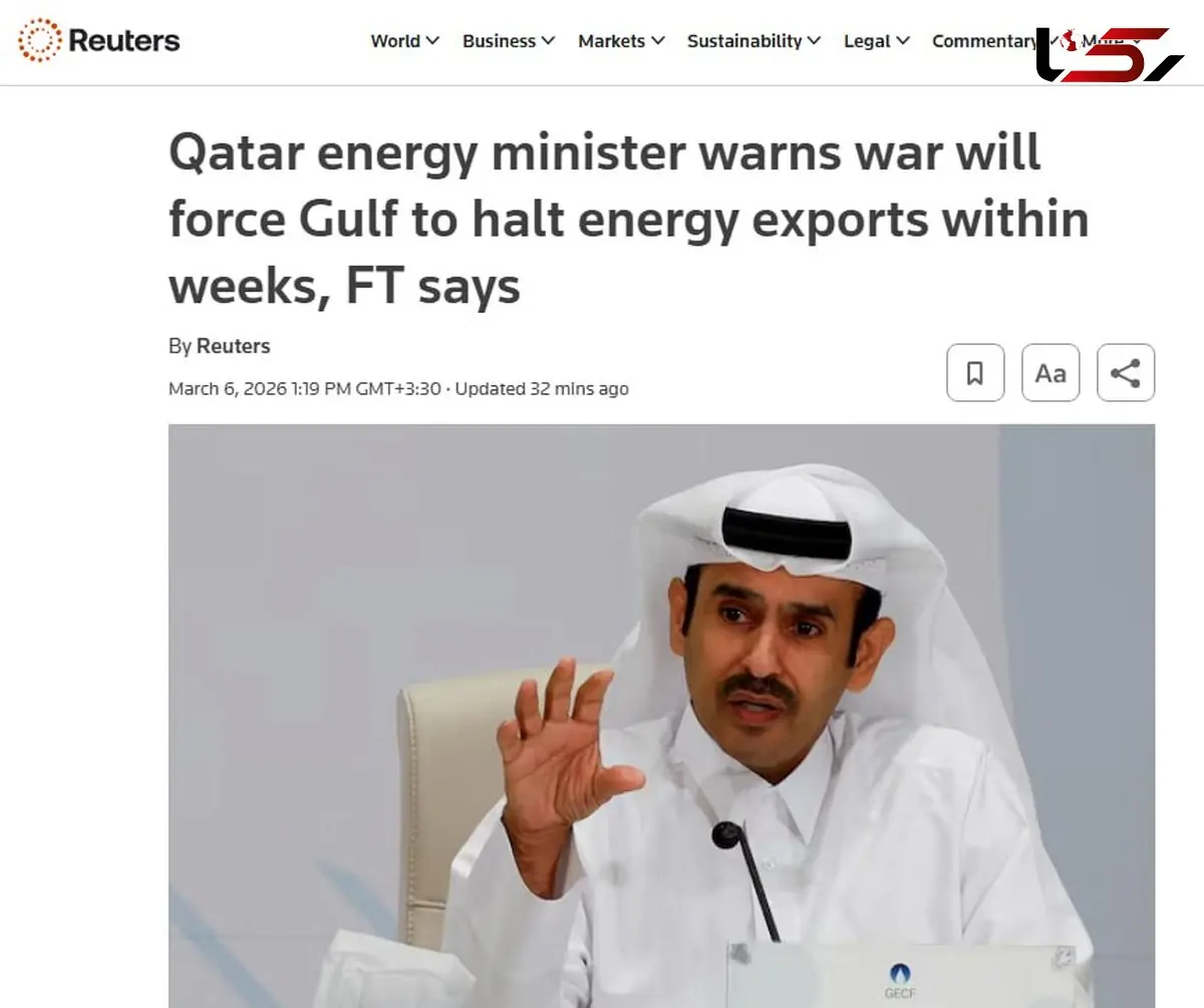 وزیر انرژی قطر: جنگ، کشورهای خلیج فارس را مجبور خواهد کرد تا صادرات انرژی را ظرف چند هفته متوقف کنند