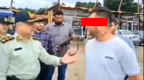 شاخ گنده لات رضوانشهر شکست + فیلم لحظه فریادهای رییس پلیس بر سر یک اوباش 