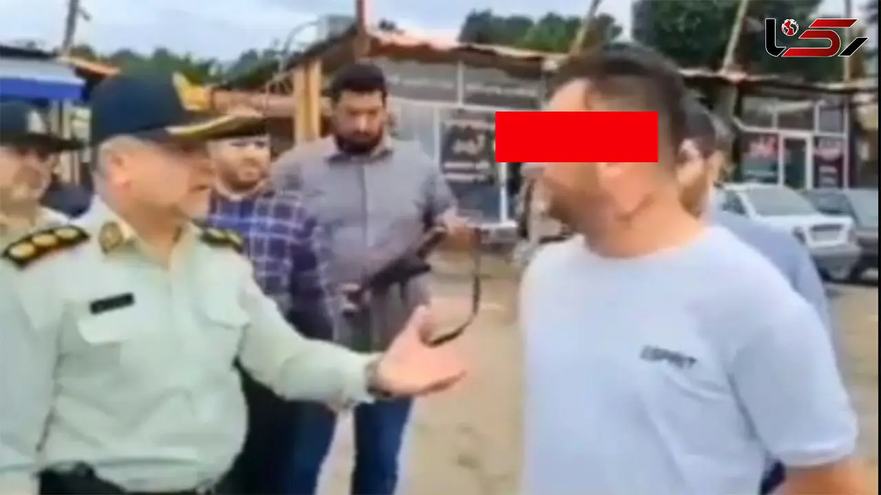 شاخ گنده لات رضوانشهر شکست + فیلم لحظه فریادهای رییس پلیس بر سر یک اوباش 