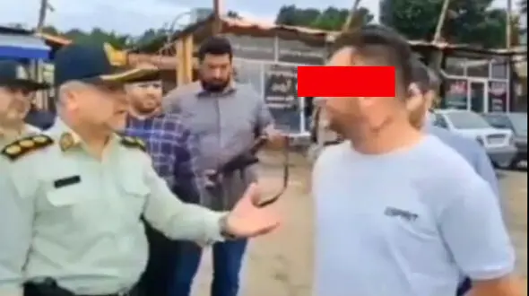 شاخ گنده لات رضوانشهر شکست + فیلم لحظه فریادهای رییس پلیس بر سر یک اوباش 