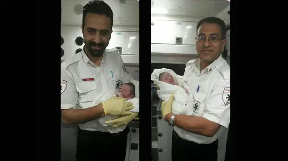 تولد  نوزاد عجول در آمبولانس اورژانس رودبار قصران+ عکس 