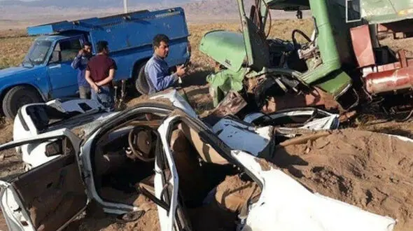 تصادف وحشتناک در نیشابور / پدر و دختر در دم جان باختند