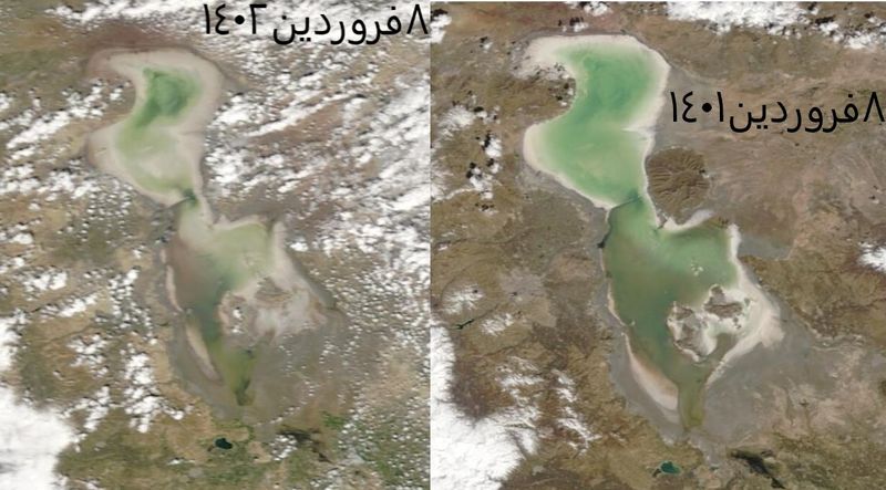 دریاچه ارومیه در فروردین1402