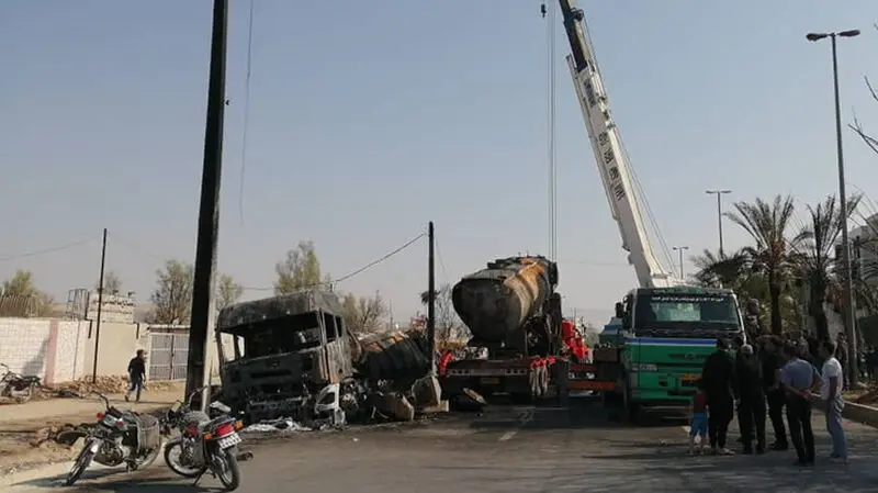 ۴ کشته و مصدوم در برخورد و انفجار یک دستگاه تانکر حمل سوخت با تریلر 