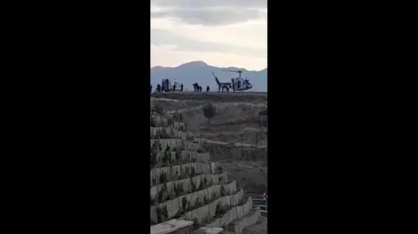 فیلم پرواز هلیکوپتر برای انتقال پیکر محسن فخری زاده دانشمند هسته ای