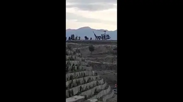 فیلم پرواز هلیکوپتر برای انتقال پیکر محسن فخری زاده دانشمند هسته ای