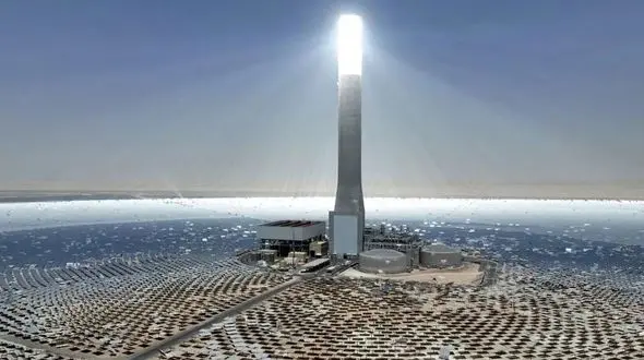 نمایش برج نور در بیابان‌ های دبی + فیلم