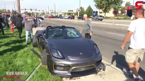 تصادف هولناک پورشه مسابقه ای با تماشاچیان + فیلم 