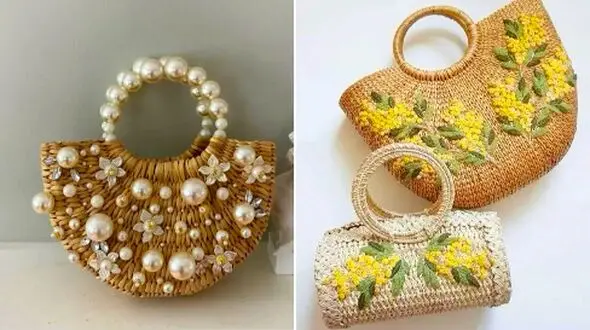 15 کیف ساحلی حصیری گل برجسته؛ راهنمای جذاب برای استایل تابستانی