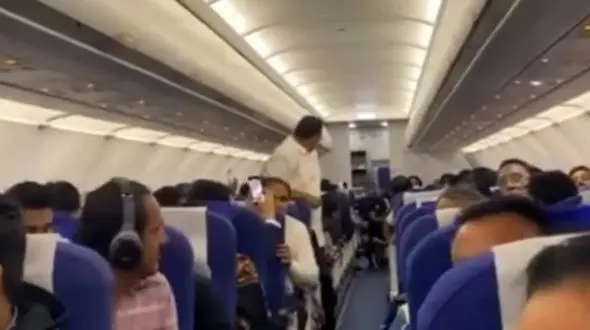 فیلم ورود ناگهانی کبوتر به هواپیمای هندی