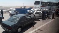 تصادف زنجیره ای در اتوبان رشت - تهران