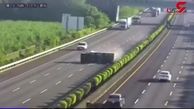 تصادف وحشتناک تسلا با یک کامیون در تایوان + فیلم