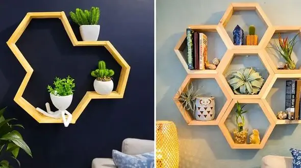 قفسه دیواری طرح کندو؛ انتخابی ایده آل برای خانه های مدرن