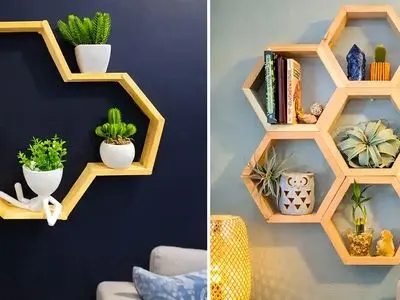 قفسه دیواری طرح کندو؛ انتخابی ایده آل برای خانه های مدرن