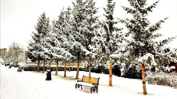  بارش برف زیبای زمستانی سرعین ؛ اردبیل + فیلم 
