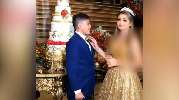 فیلم گریه  داماد 16 ساله در ازدواج با عروس27 ساله ! / همه شوکه شدند !