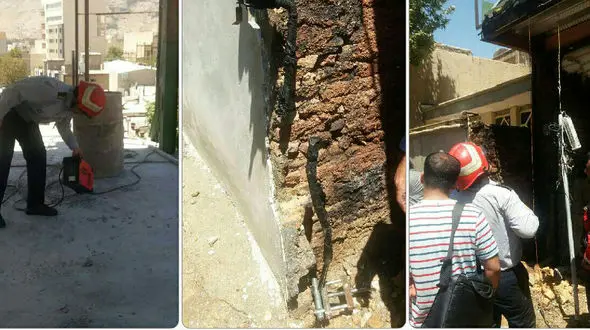 حریق علمک گاز در خیابان رازی خرم آباد + عکس 