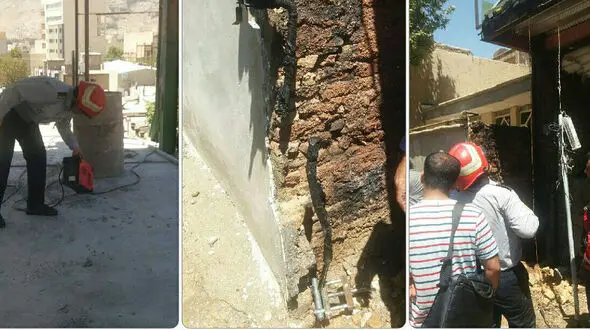 حریق علمک گاز در خیابان رازی خرم آباد + عکس 