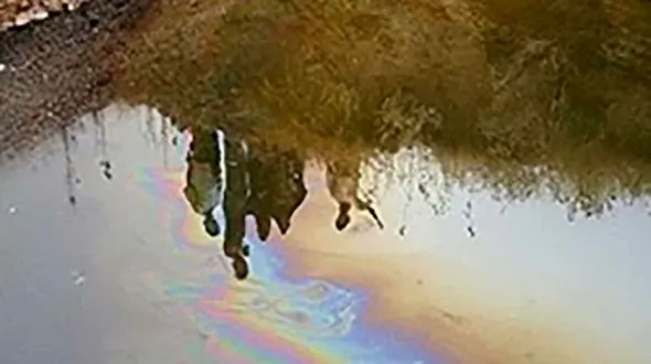 فیلم عجیب از رودخانه نفت و آتش در سرخون