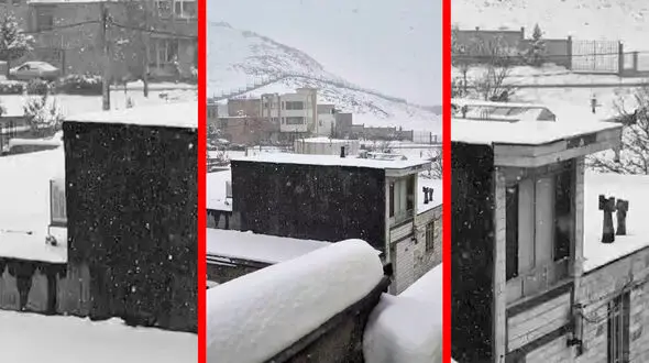 یلم بارش برف فرخشهر چهارمحال و بختیاری