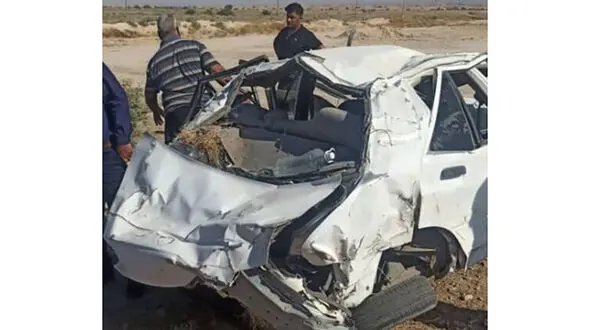 واژگونی مرگبار پراید در جاده گتوند + عکس