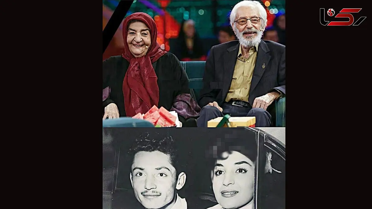 عکس خانه ابدی زیبای استاد جمشید مشایخی و بانو گیتی افروز / سنگ مزار 2 زوج عاشق با عکس 2 نفره!