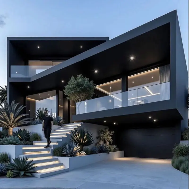 زیباترین طراحی نما با رنگ مشکی