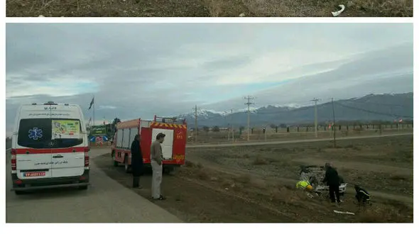 عکس دلخراش از واژگون شدن 206  در جاده نیشابور