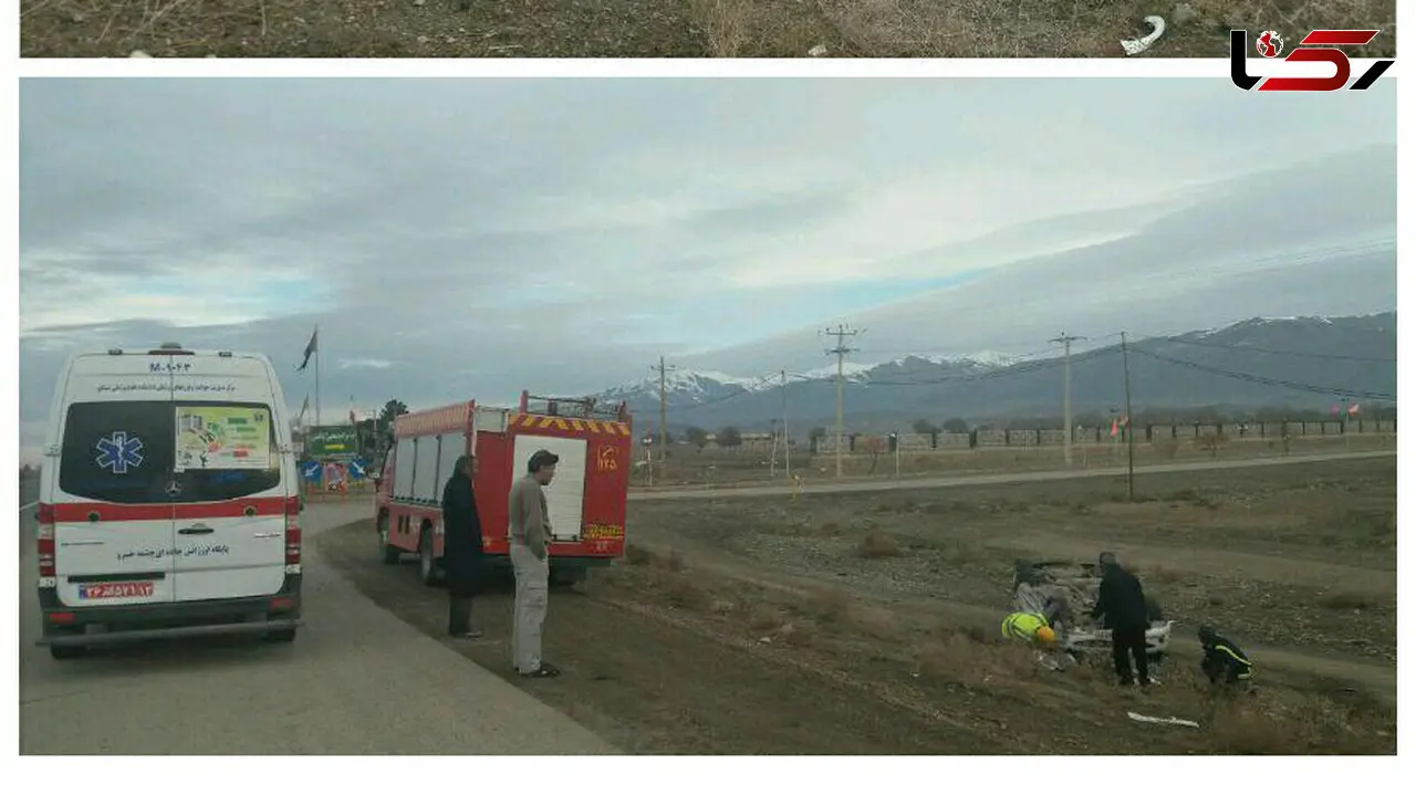 عکس دلخراش از واژگون شدن 206  در جاده نیشابور