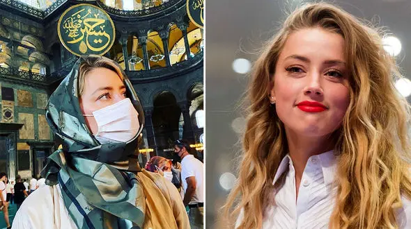 واکنش جالب امبر هرد به منتقدان حجابش در مساجد استانبول + فیلم و عکس 