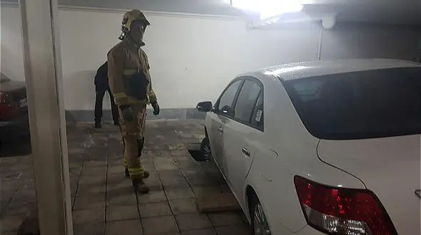 ریزش پارکینگ ساختمان مسکونی در جنت آباد تهران حادثه آفرید + عکس