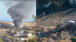 هلیکوپتر مرگ ماشین عروس زوج نگون بخت بود + عکس محل سقوط 