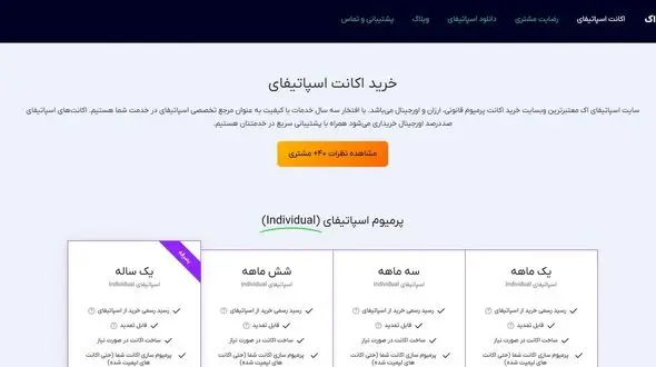 اسپاتیفای اَک; فروشگاه اکانت پرمیوم اسپاتیفای