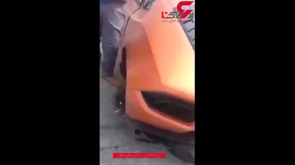 تصادف مهیب تنها لامبورگینی هوراکان در ایران + فیلم 