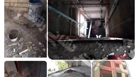 چاه آسانسور جان کارگر ساختمان را گرفت +عکس