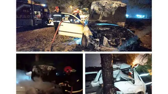 عکس خودروهای جزغاله شده در برخورد با درخت / در گرگان رخ داد